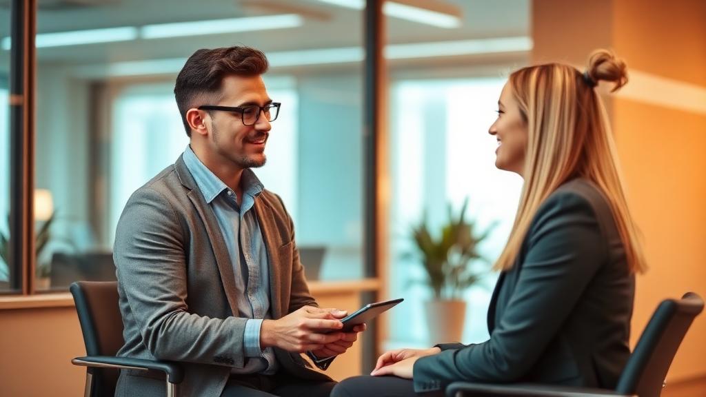 Manager and team member in a supportive performance conversation