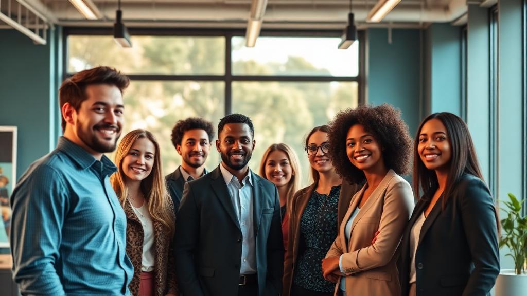 A diverse team of professionals representing inclusive recruitment and retention